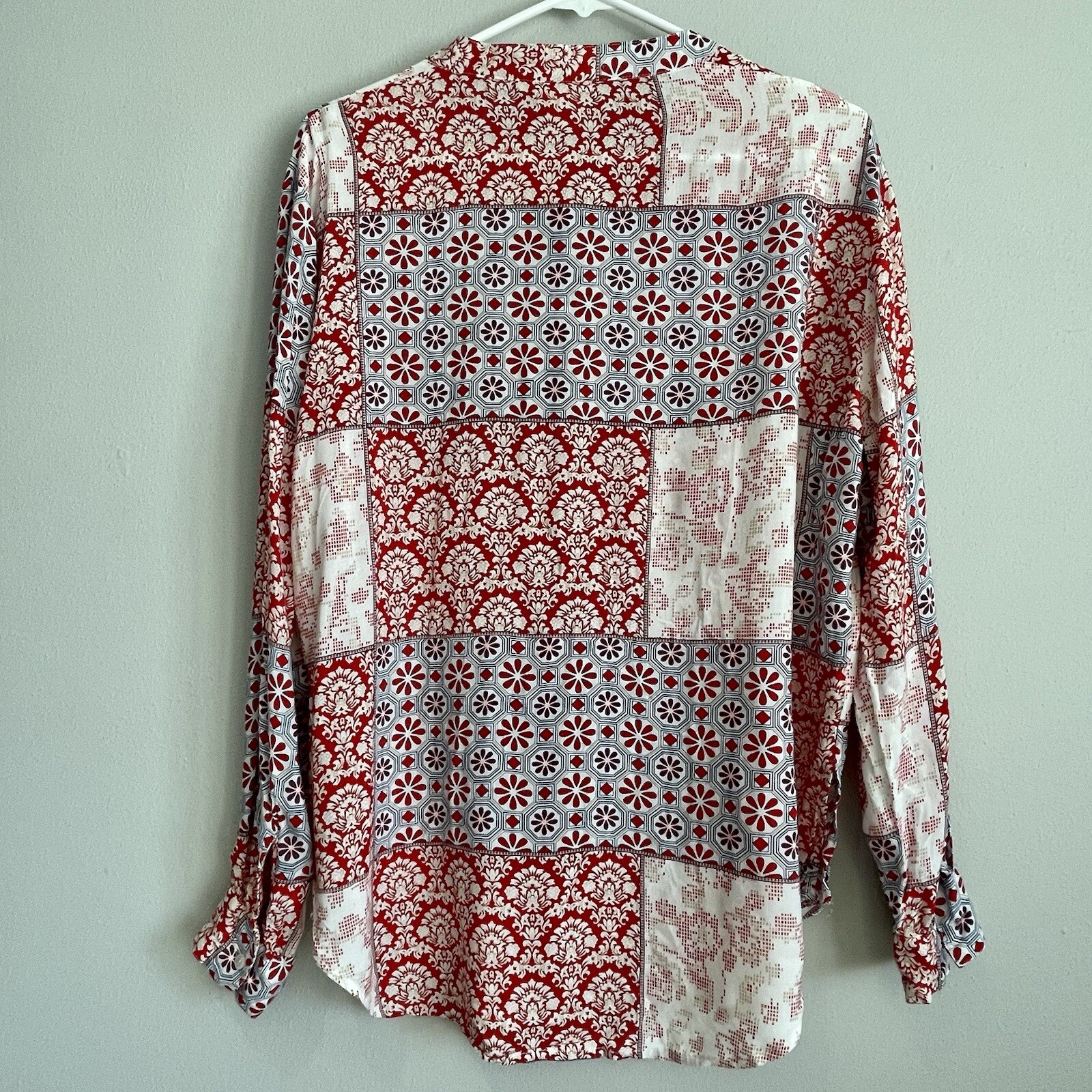 Z Supply Boho Patchwork Floral Button Down Blouse… - image 2