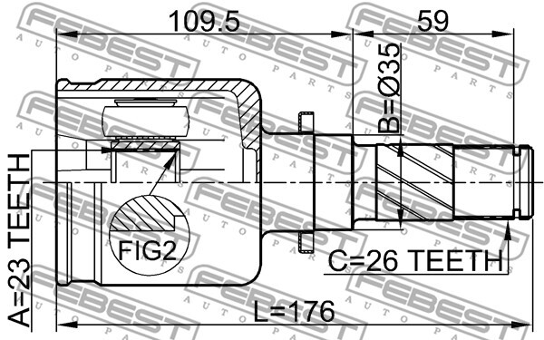 0511-M320ATLH FEBEST Joint Kit, drive shaft for MAZDA
