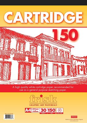 Frisk Cartridge Paper Pad - 150gsm - 30 sheets - A5 - A4 - A3