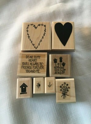 Stampin  Up! Dear to my Heart Set of 8 Mounted Stamps 1997 Retired K6