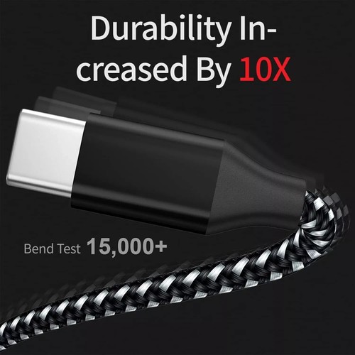 1/3 Pack 3/6/10Ft USB to Type-C Cable Fast Charger Charging Data Sync Cord - Photo 47 sur 86