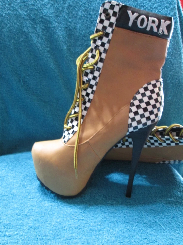 Zapato Republic LA Mujer Cordones 6" Stiletto Botas Talla 6.5 Nueva York Foto 3 de 4