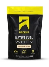 Ascent Native Fuel Whey Protein Vanilla Bean, 4.25 lbs