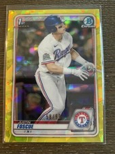 2020 Bowman Draft Sapphire Justin Foscue Yellow Sapphire /99 Rangers