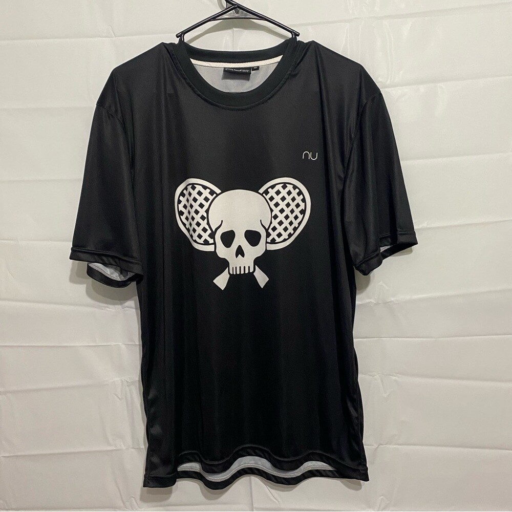 NU Formal Tennis Attire Skull Athletic Tee Sz M Gem