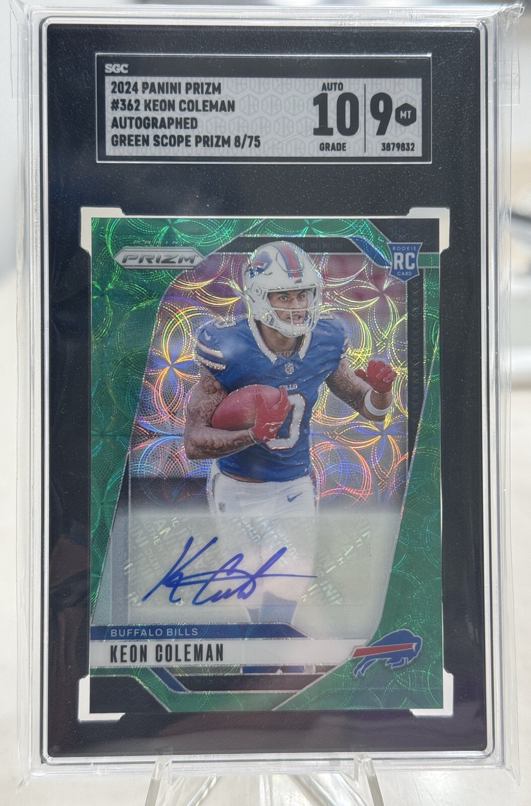 2024 Prizm Keon Coleman Green Scope Rookie Autograph /75