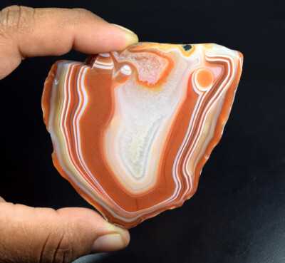 Natural Orange Botswana Agate Rough Slice Polish Both