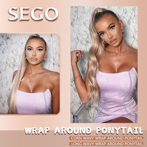 Thick Wavy Clip-in Ponytail Hair Extensions Real Soft Natural As Human Pony Tail - Picture 4 of 142