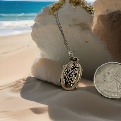 Antique Victorian Taille d’Epergne Momento Mori Mourning Locket Pendant  Necklace