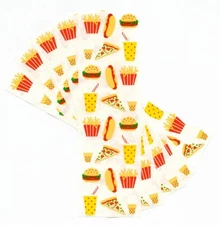 VINTAGE Mrs. Grossman Stickers - FAST FOOD - BURGER - PIZZA - 5 STRIPS