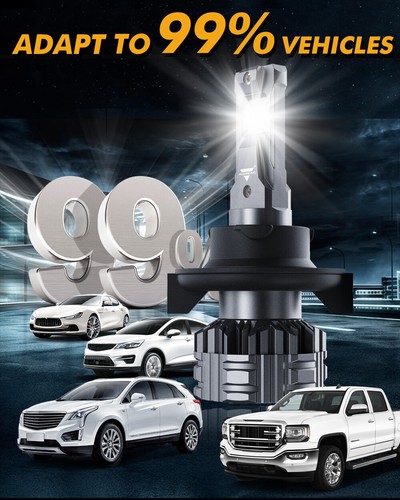 AUXBEAM Canbus H13 9008 LED Headlight Bulbs High Low Beam 110W 24000LM White 2x - Picture 8 of 22