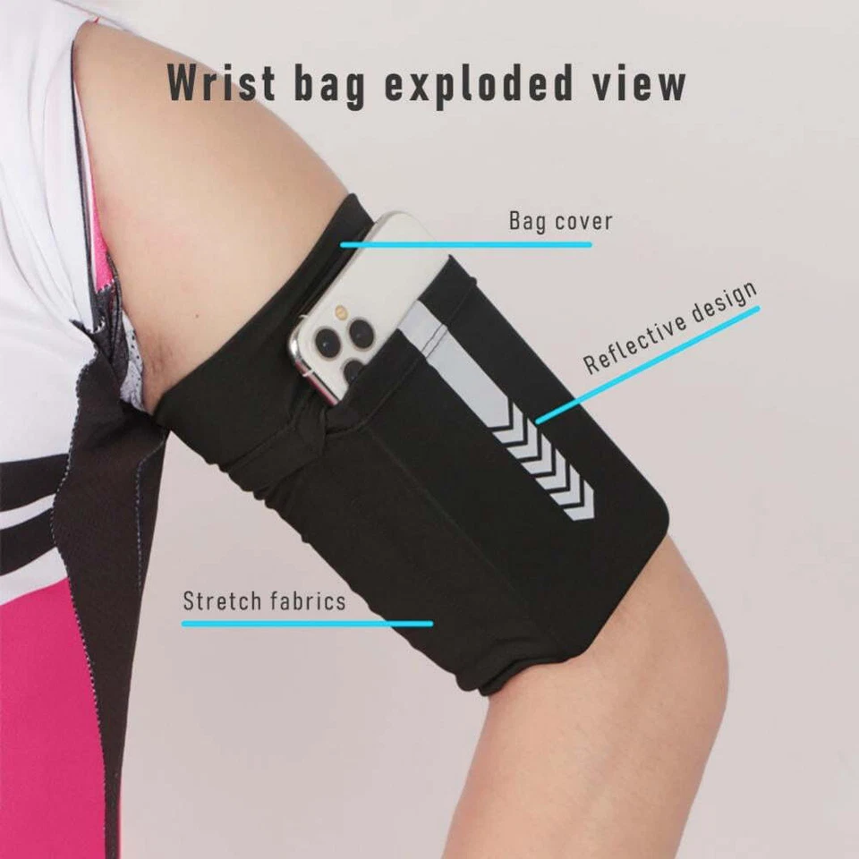 Sport Running Armband Phone Raglan Sleeve Pouch Arm Strap Wristband Holder - Image 3 of 4