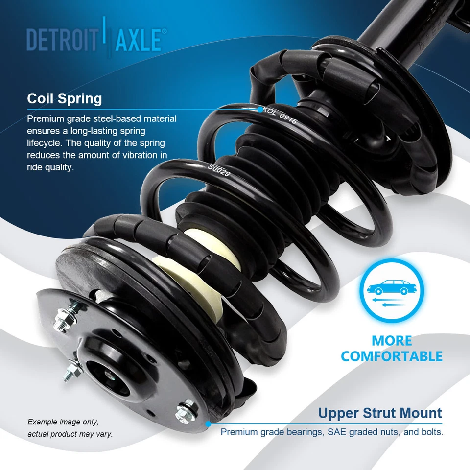 Front Complete Struts Outer Tie Rod Ends Sway Bar Links for Grand Am Malibu - Image 3 of 4