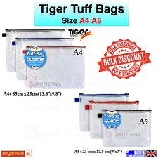 Tiger School Office Stationary A4+ A5 Tuff Bags Pencil Case Clear A4 A5 Wallets