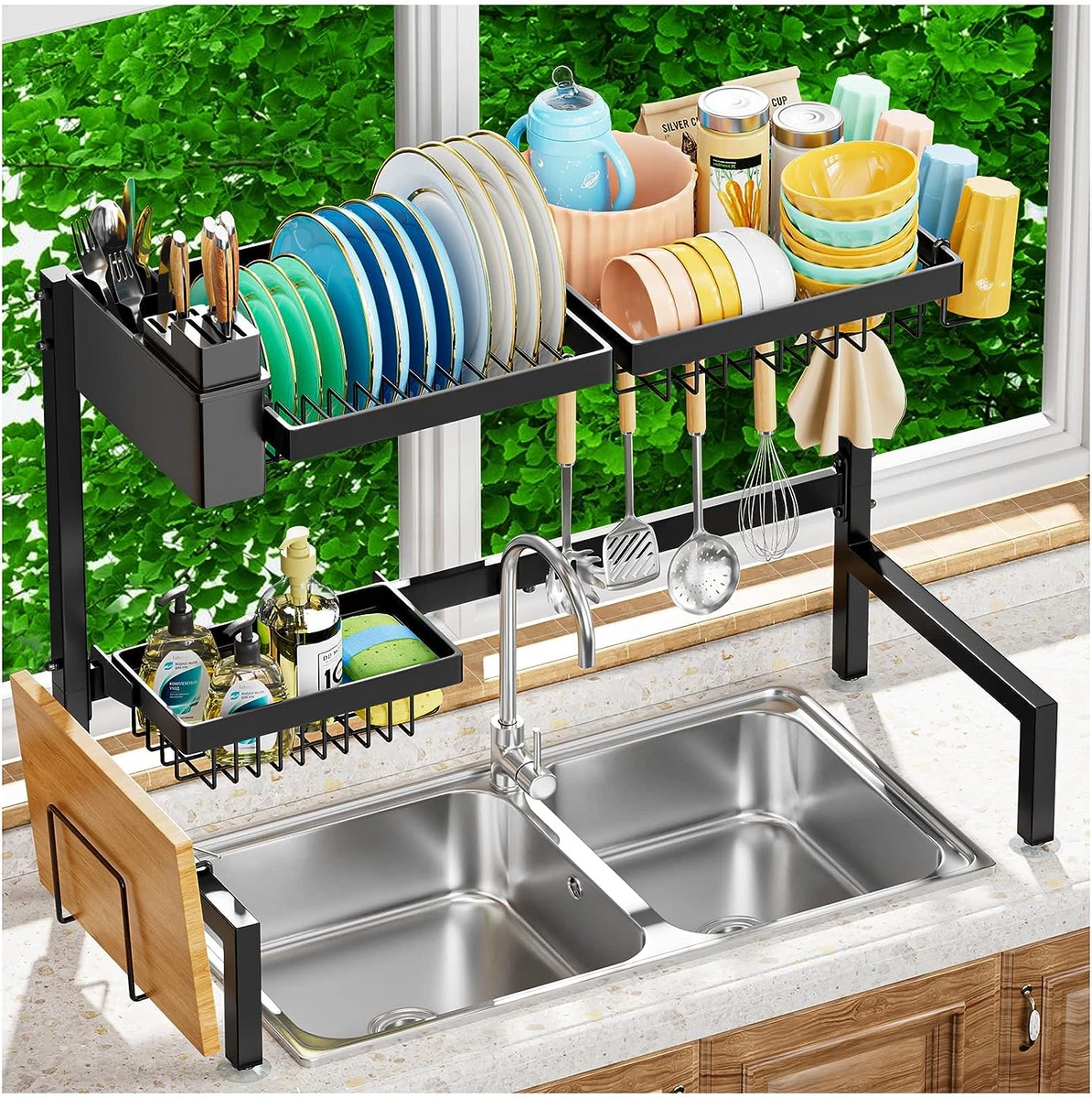 Extendable Dish Drying Rack Adjustable Kitchen Sink Racks