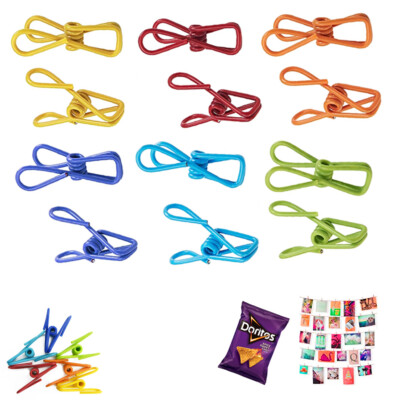 60X Multi Purpose Clips Colored Kitchen Metal Food Sealing Bag Snack Chip Holder