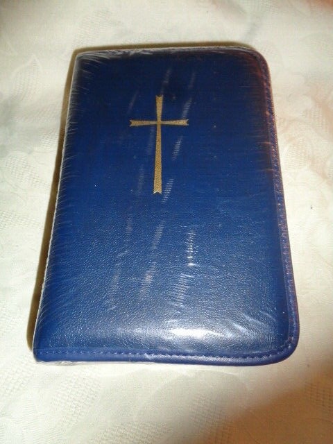 Gebetbuchhülle dunkelblau Gotteslobhülle mit Reißverschluss Kommunion OVP NEU