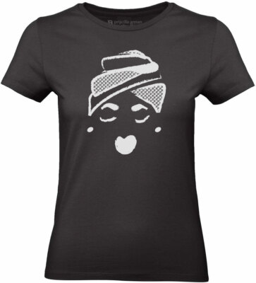 priscilla Annan Faires T-Shirt Damen schwarz Oeko-Tex, Fairer Handel, Bio-Baumw