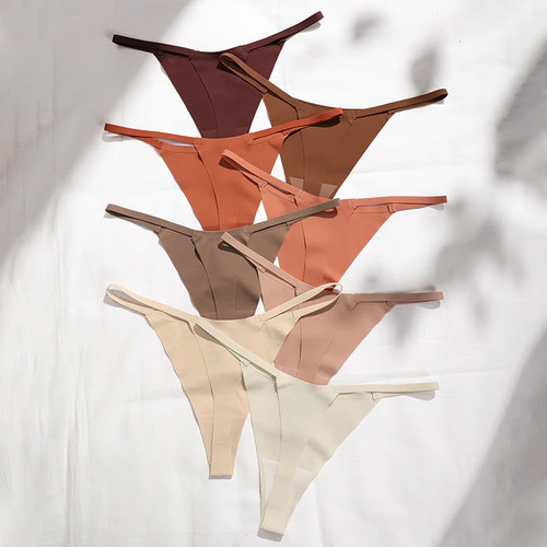 Tanga bragas suaves de tiro bajo elástico sin costuras para mujer S-XL - Imagen 4 de 25