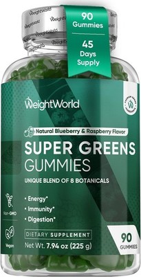 WeightWorld Super Greens Gummies 90 Count - Energy & Immune Support