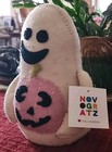 NOVOGRATZ Halloween Felted Ghost With Pink Pumpkin Weighted Decor NWT — photo 3