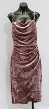 Guess Women's Sleeveless Velvet Cowl Neck High-Low Slip Dress LB3 Mauve Size 10