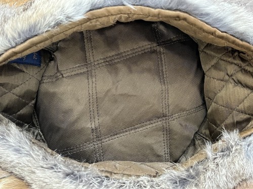 Vintage Brown Rabbit Fur Trapper Hat Mad Bomber Size Large With Tail Winter - Picture 8 of 12