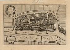 Antique Plan-HEUKELUM-GELDERLAND-NETHERLANDS-Blaeu-1649