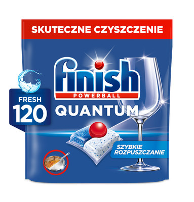 FINISH QUANTUM POWERBALL GESCHIRRSPÜLER-KAPSELN DUFT FRESH FRISCH 120 STÜCK