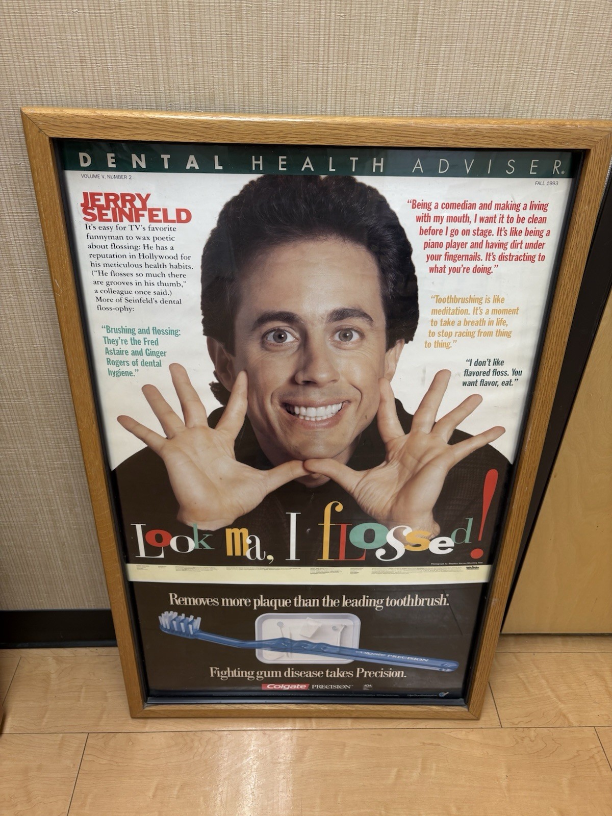 RARE Jerry Seinfeld "Look Ma, I Flossed!" Dental Health Adviser Original Poster