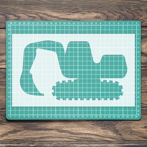 Digger Excavator Stencil: Mylar Airbrush Wall Art Painting Crafts - 190 Micron - Picture 2 of 11