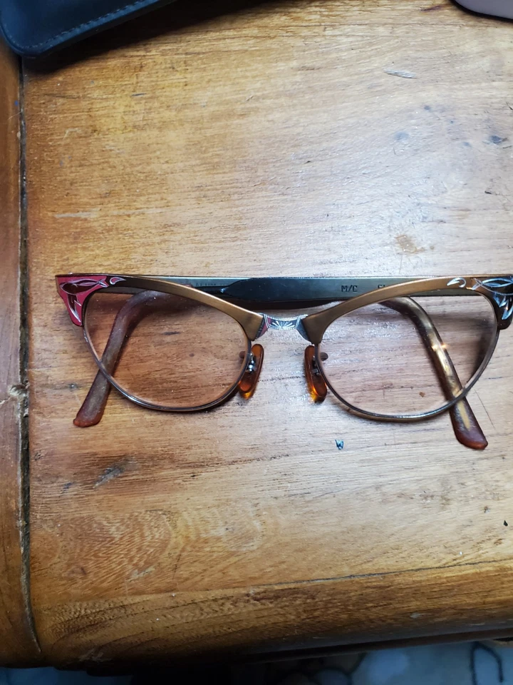 Gafas de ojo de gato semi sin montura vintage Bausch & Lomb 1/10 12k GF y conjunto de cristales Foto 3 de 4