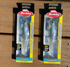 (Lot of 2)Berkley PowerBait Cullshad 6 Saltwater Swimbait Green Blue Silver 6in