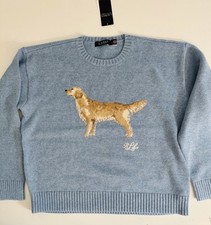 34 Ralph Lauren Intarsia Knit Golden Retriever Dog Sweater NWT L