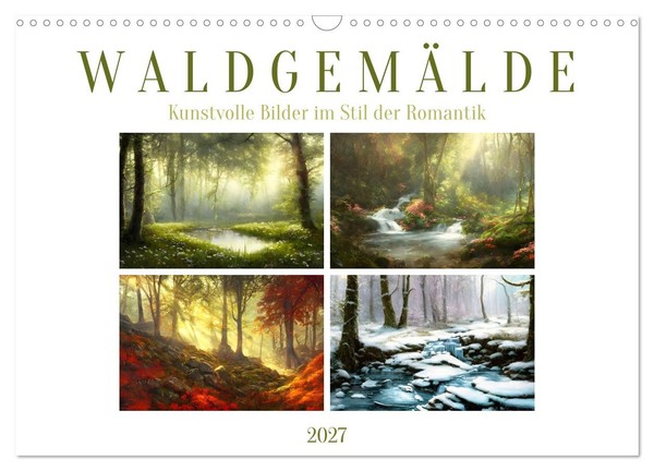 "Calendar 2027 · US Version · Forest Painting (Wall Calendar 2027 17\" × 12\" Lands"-image