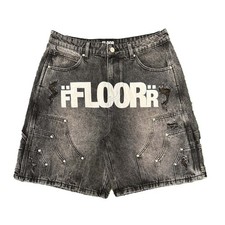 Floor 914 Uniform Jean Shorts Black Wash