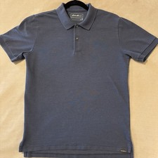 Eddie Bauer Men  s Polo Shirt, Short Sleeve, Blue, Medium