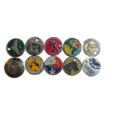 Lot of 10 Pathtags Geocaching Trackable Coins / Tags Various Designs BatchBA