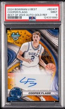 Topps 2024-25 Bowman Best Cooper Flagg Gold Refractor Auto PSA 9 Rookie Duke