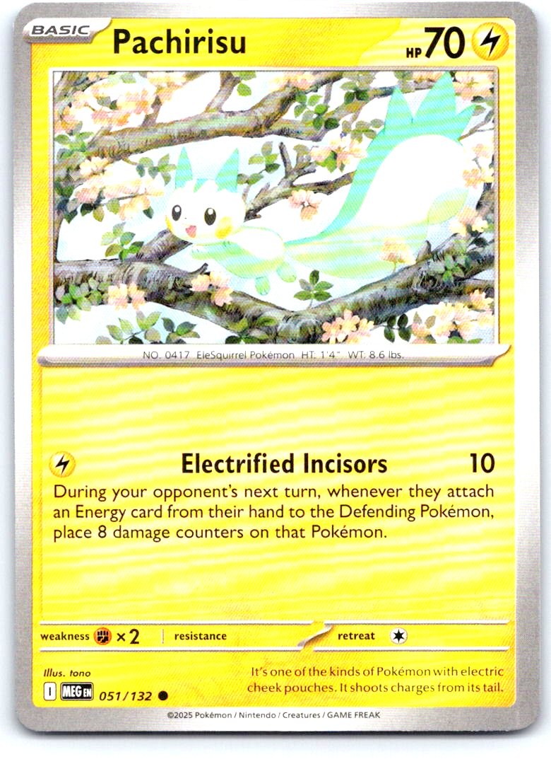 Pachirisu 051/132 Common Mega Evolution Pokemon Near Mint