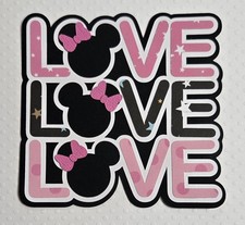 Minnie Mouse Love Mat 3.75" 3.75". Scrapbook, Card Making Paper Piecing