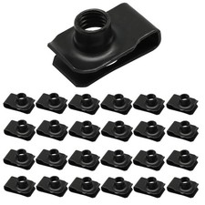 Cionyce 25 Pcs M8 U Type Nuts, Spring Steel Black Fasteners Automotive Clip R...