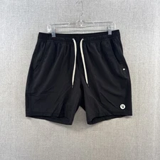 Vuori Kore Short 7" Mens Large Lined Black Athletic Drawstring Outdoor Pockets