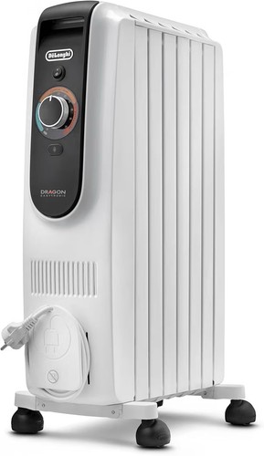 De'Longhi Dragon TRD50820T Oil Filled Radiator White 2000W 12 Settings Heater