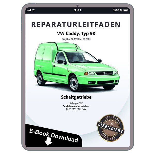 VW Caddy 9K (99-03) 5 Gang Schaltgetriebe 02K Kupplung Reparaturleitfaden Ebook-image