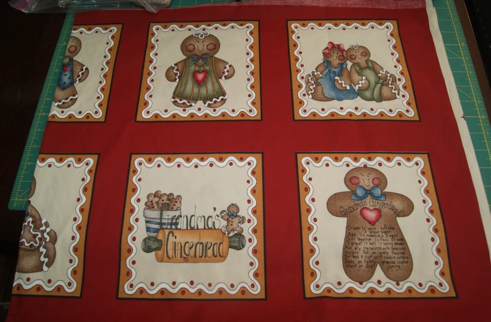 Diana Marcum Marcus Bros Grandmas Gingerbread Recipe Men 20 Block Panel Fabric - Image 3 of 4