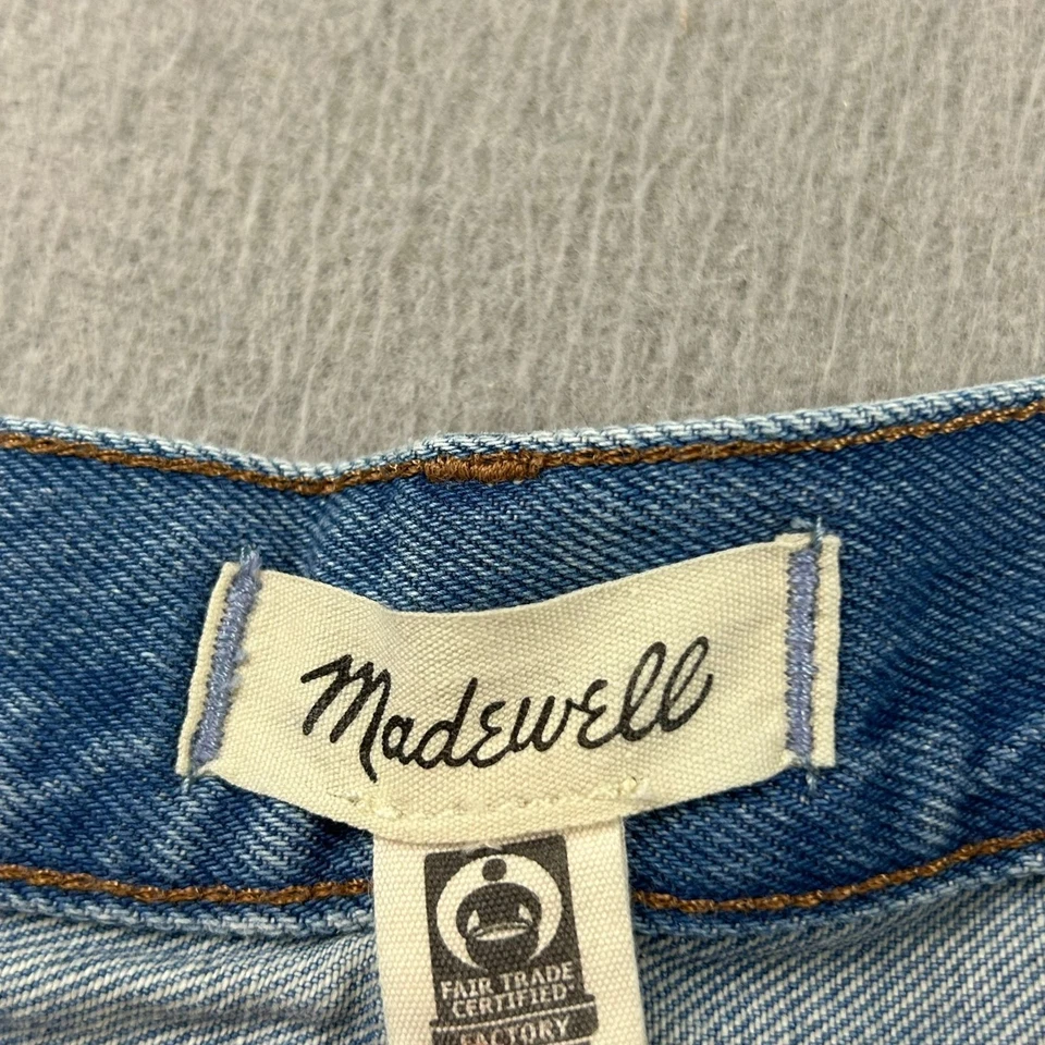 Pantalones Cortos Madewell Mujer 29 Azul Claro Denim Relajado Dobladillo Crudo Foto 2 de 4