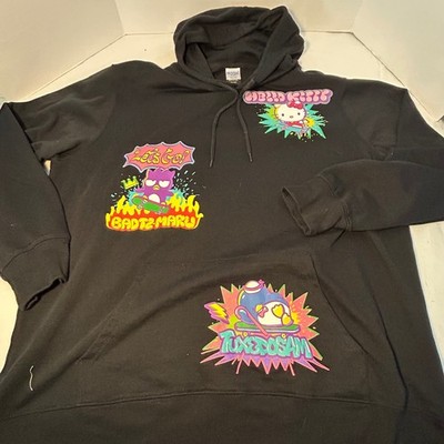 Hello Kitty And Friends Mens Black Graphic Hoodie Size Large NWOT