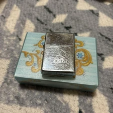 Zippo Oil Lighter 10th Anniversary Used Vintage Solid Brass Silver Copper