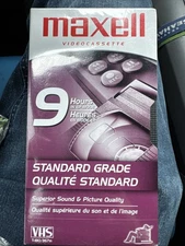 Maxwell Videocassette 9 Hours Standard Grade VHS Nos T-180 Sealed Sexy New
